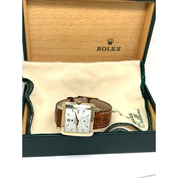 Rolex Precision 4645 Watch Vintage Swiss Automatic 14k Gold Case White Dial 31mm - Picture 3 of 16